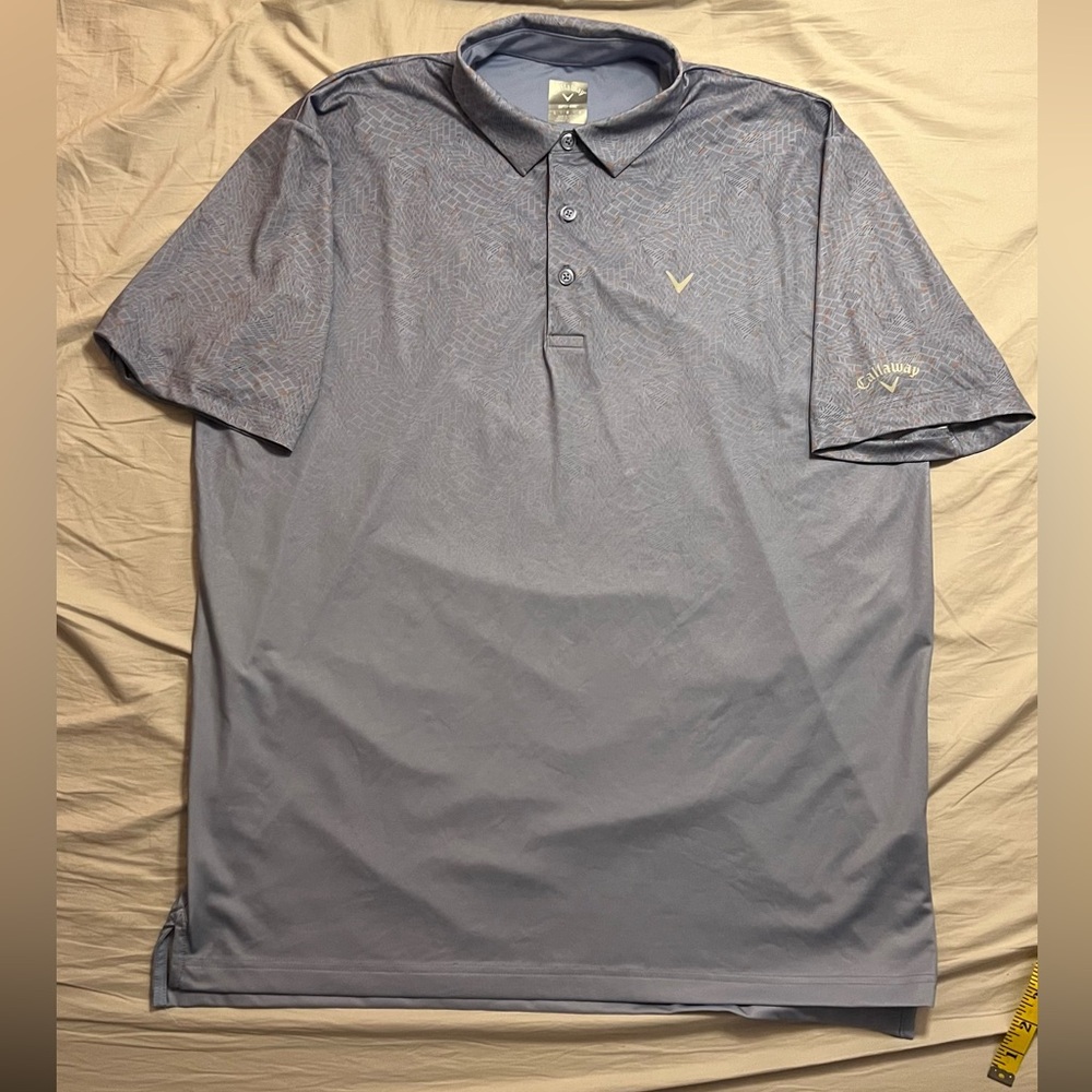 Callaway Light Blue with Orange Detail Golf Polo